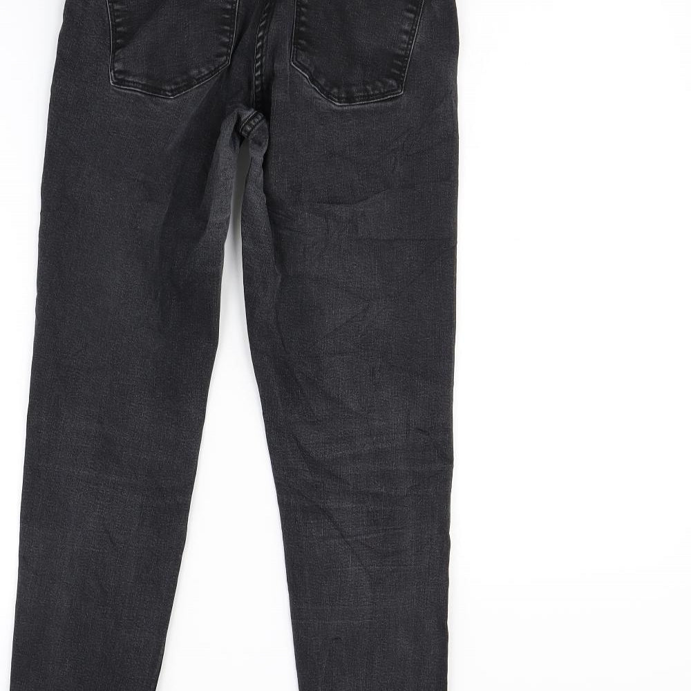 Preworn Womens Black  Denim Straight Jeans Size 28 in L28 in