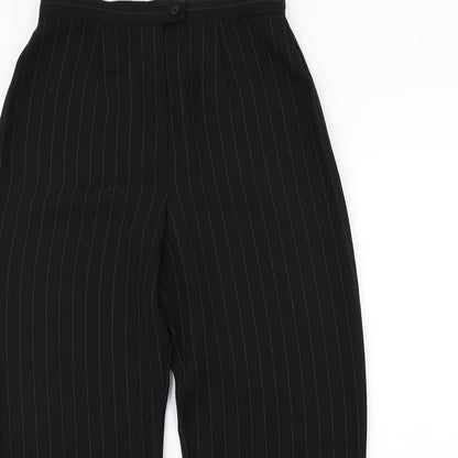 Close-up detail of Richards women’s black dress pants trousers, size UK 14, 28-inch leg