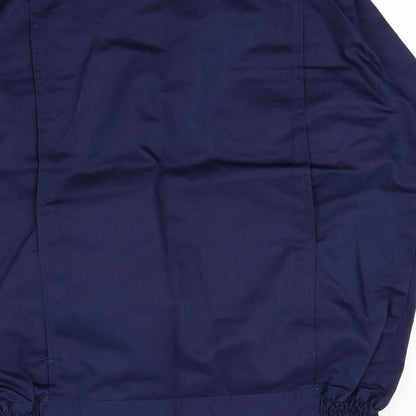 Brand and care label for Eurostar men’s blue jacket, size M
