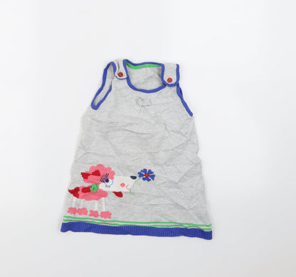 Additional front view of Marks & Spencer girls’ grey fit & flare, size 18-24, months