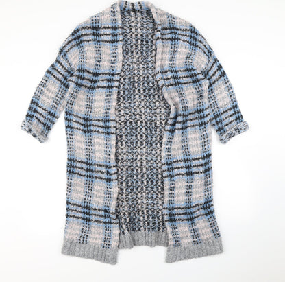 Additional front view of Warehouse women’s multicoloured check cardigan jumper, size S