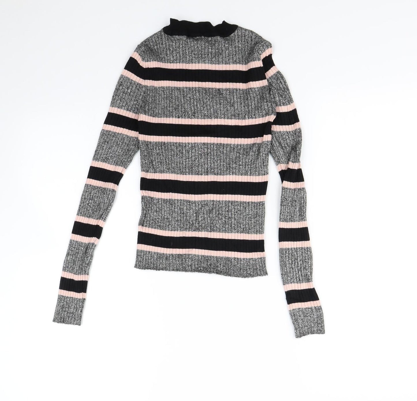 H&M Womens Grey Striped  Basic T-Shirt Size XS