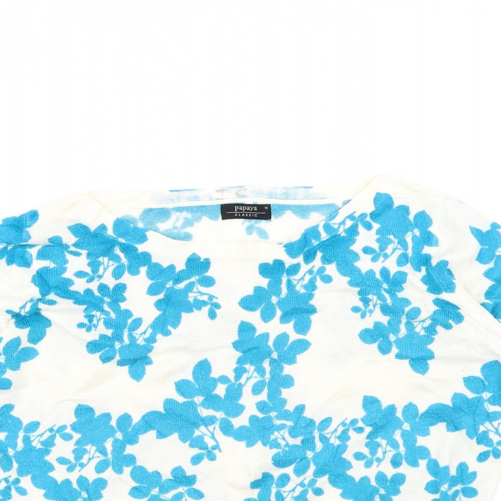 Papaya Womens Black Floral  Pullover Sweatshirt Size 16
