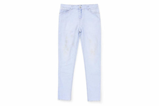 Front view of Denim women’s blue denim skinny jeans, size UK 12, 25-inch leg