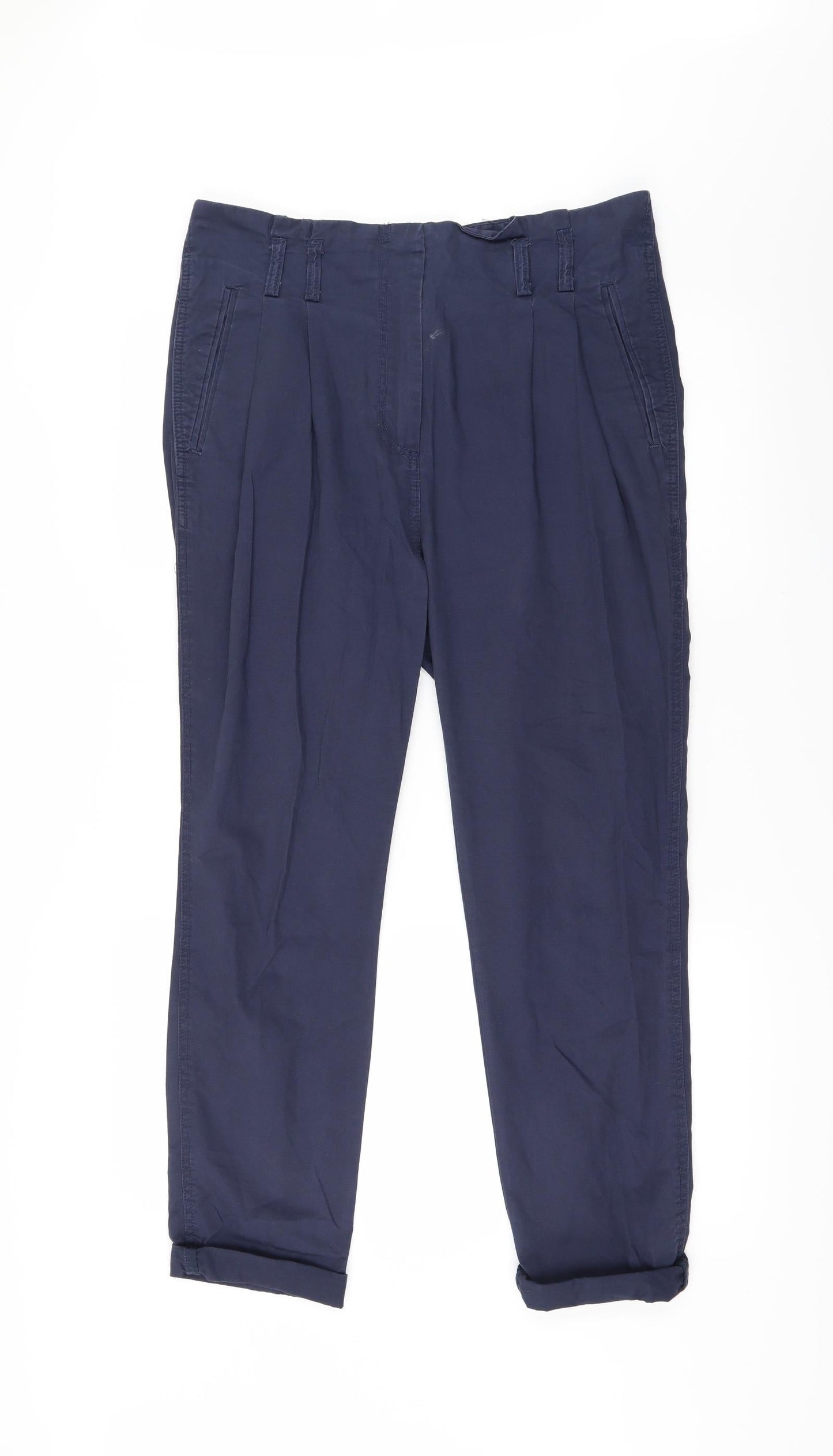 H&M Womens Blue   Chino Trousers Size 10 L25 in - Zip