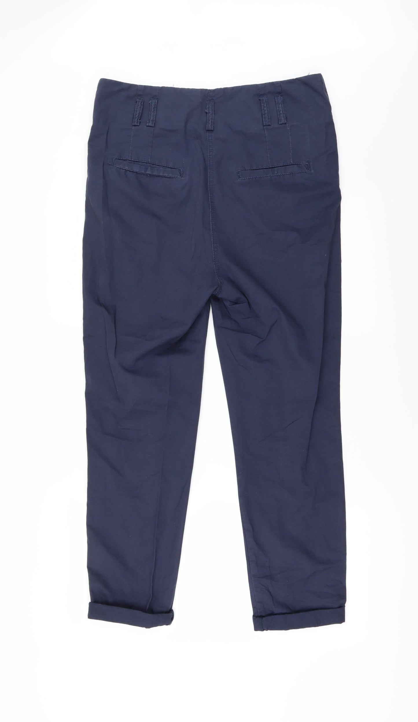 H&M Womens Blue   Chino Trousers Size 10 L25 in - Zip