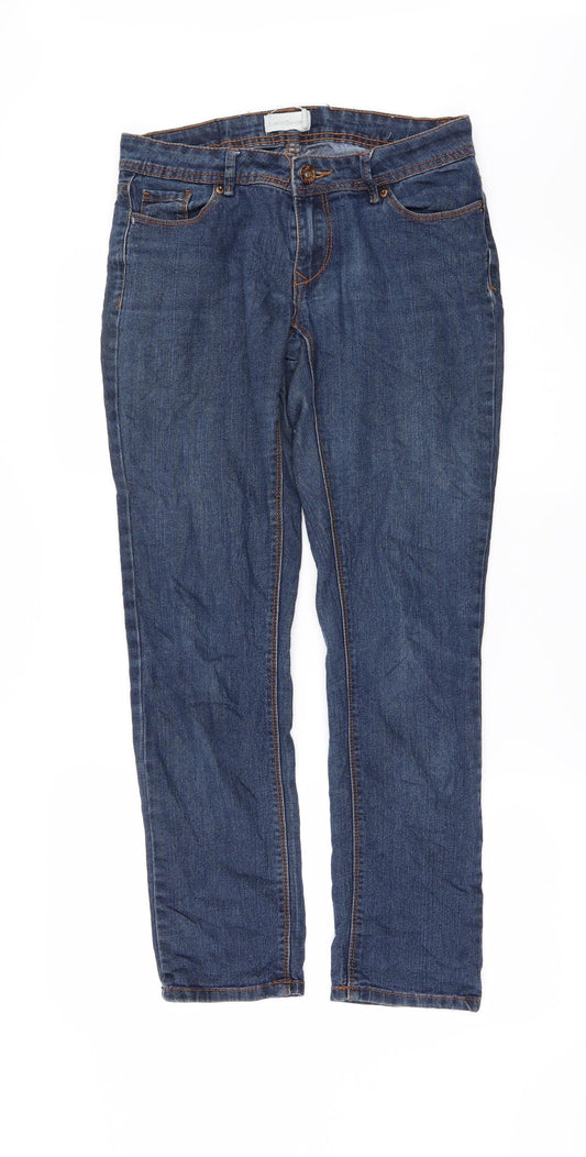 Preworn Womens Blue   Straight Jeans Size 34 L28 in - Zip
