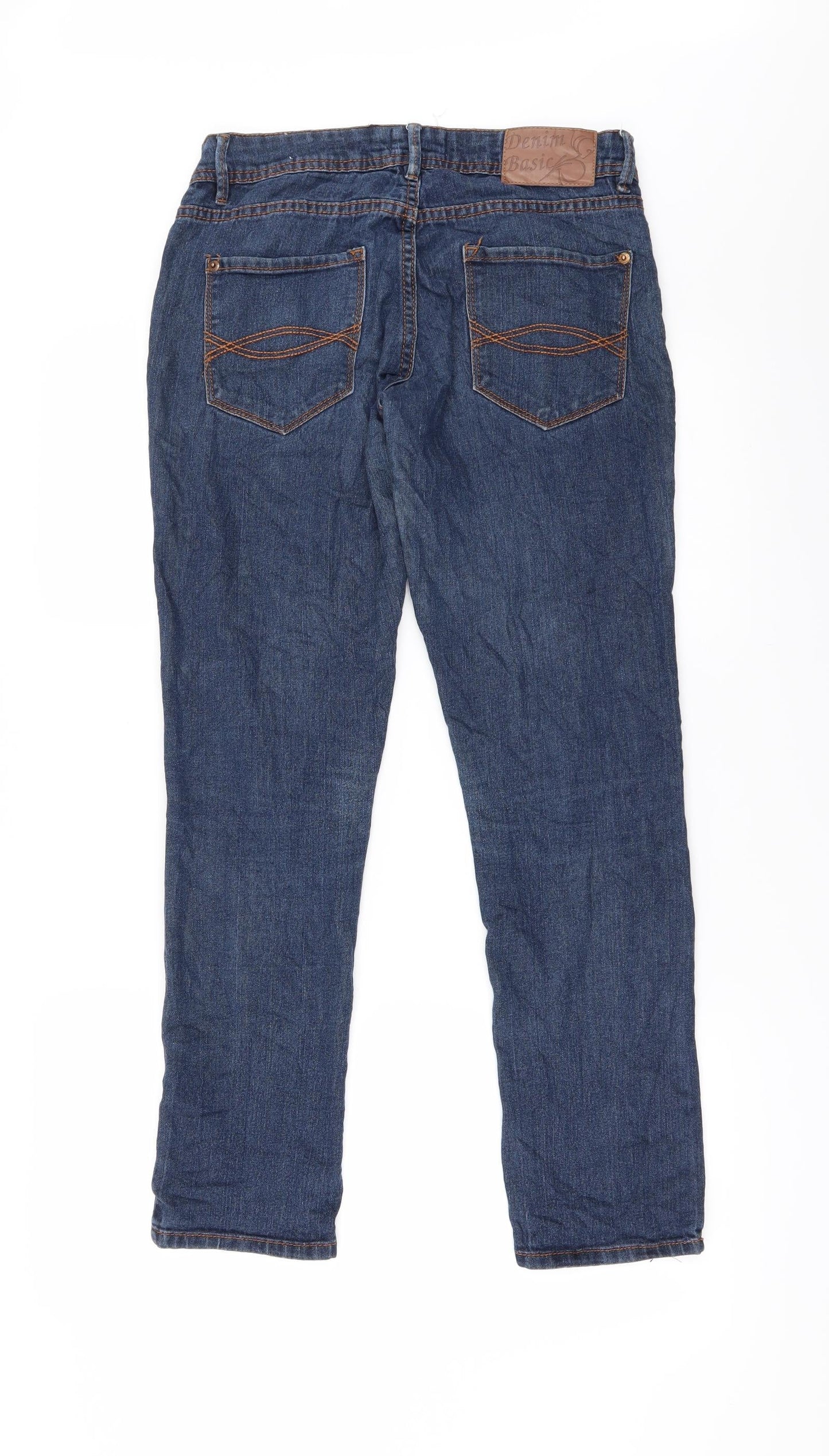 Preworn Womens Blue   Straight Jeans Size 34 L28 in - Zip