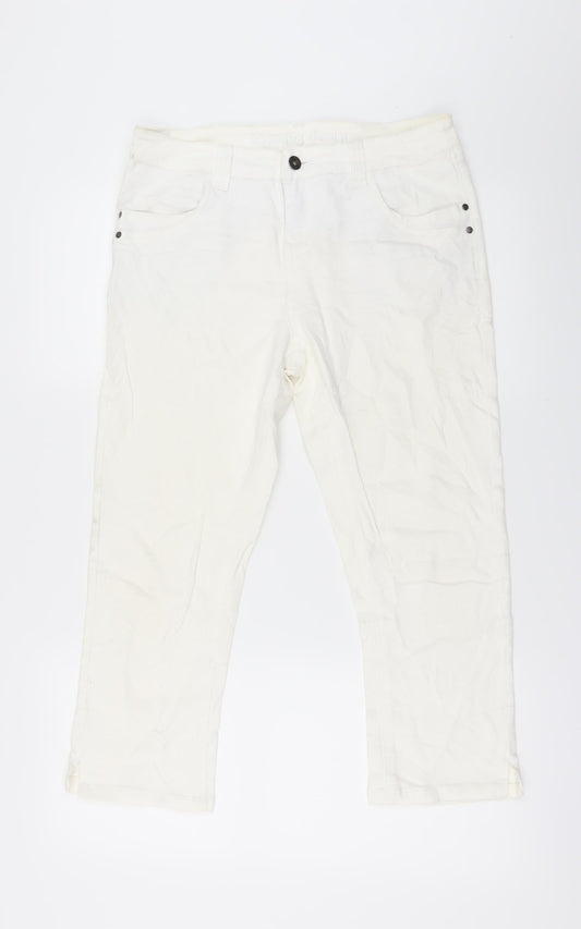 Bunoh Womens White   Straight Jeans Size 28 L21 in - Zip