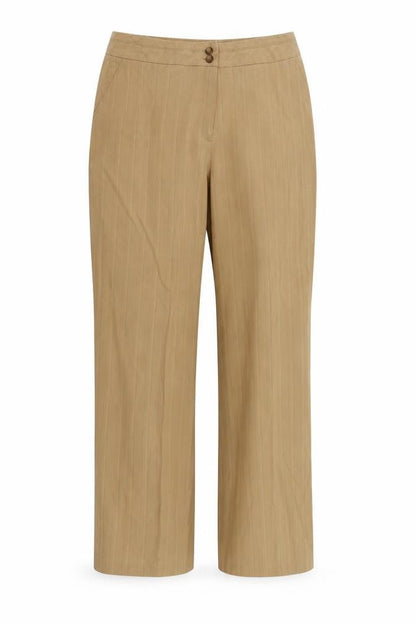 Front view of Preworn women’s orange trousers, size UK 12, 30-inch leg