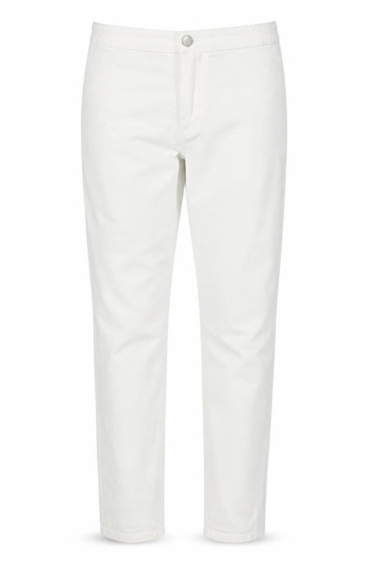 Front view of Denim & Co. women’s white skinny jeans, size UK 8, 28-inch leg