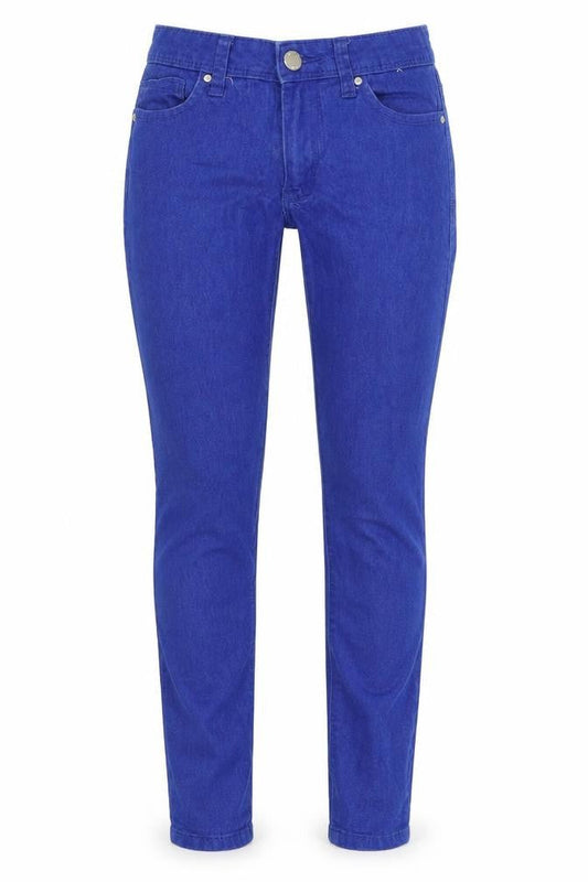Front view of Denim & Co. women’s blue skinny jeans, size UK 4, 28-inch leg