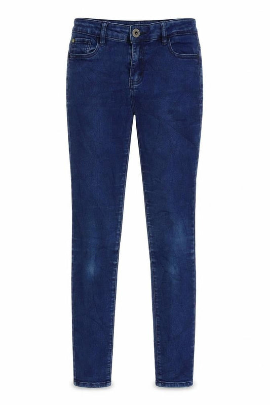 Front view of zebra women’s blue skinny jeans, size UK 8, 29-inch leg