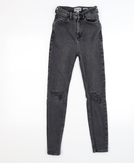 New Look Womens Grey  Denim Skinny Jeans Size 8 L26 in