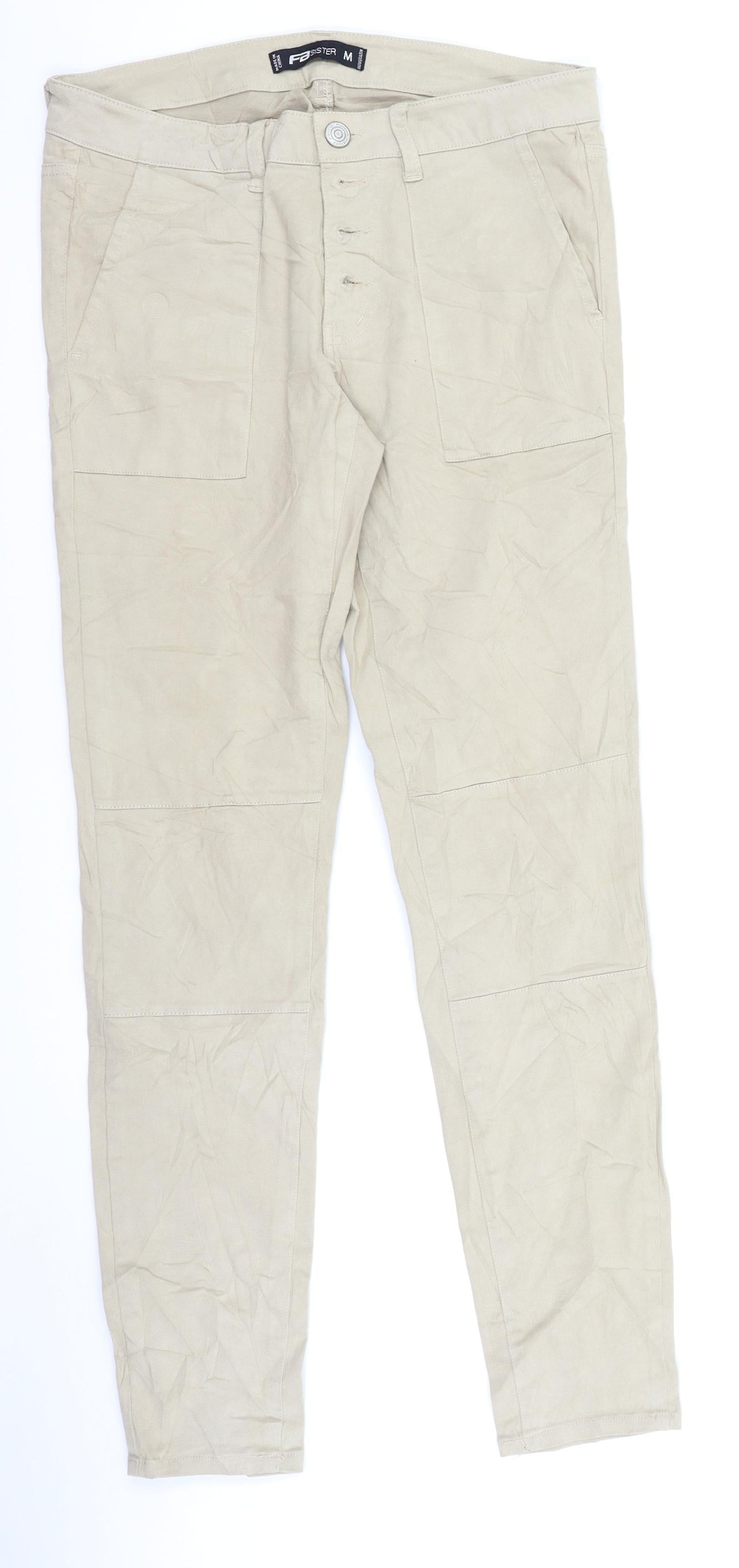 FB Sister Womens Beige   Chino Trousers Size M L27 in