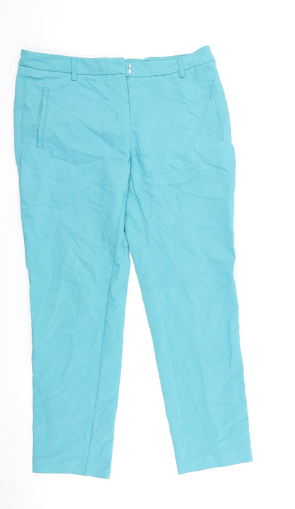 Additional front view of ORSAY women’s blue trousers, size UK 32, in, 26-inch leg