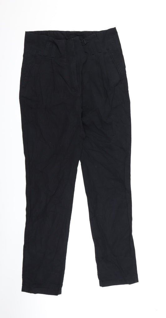 H&M Womens Black   Trousers  Size 8 L29 in - Paper Bag Waist