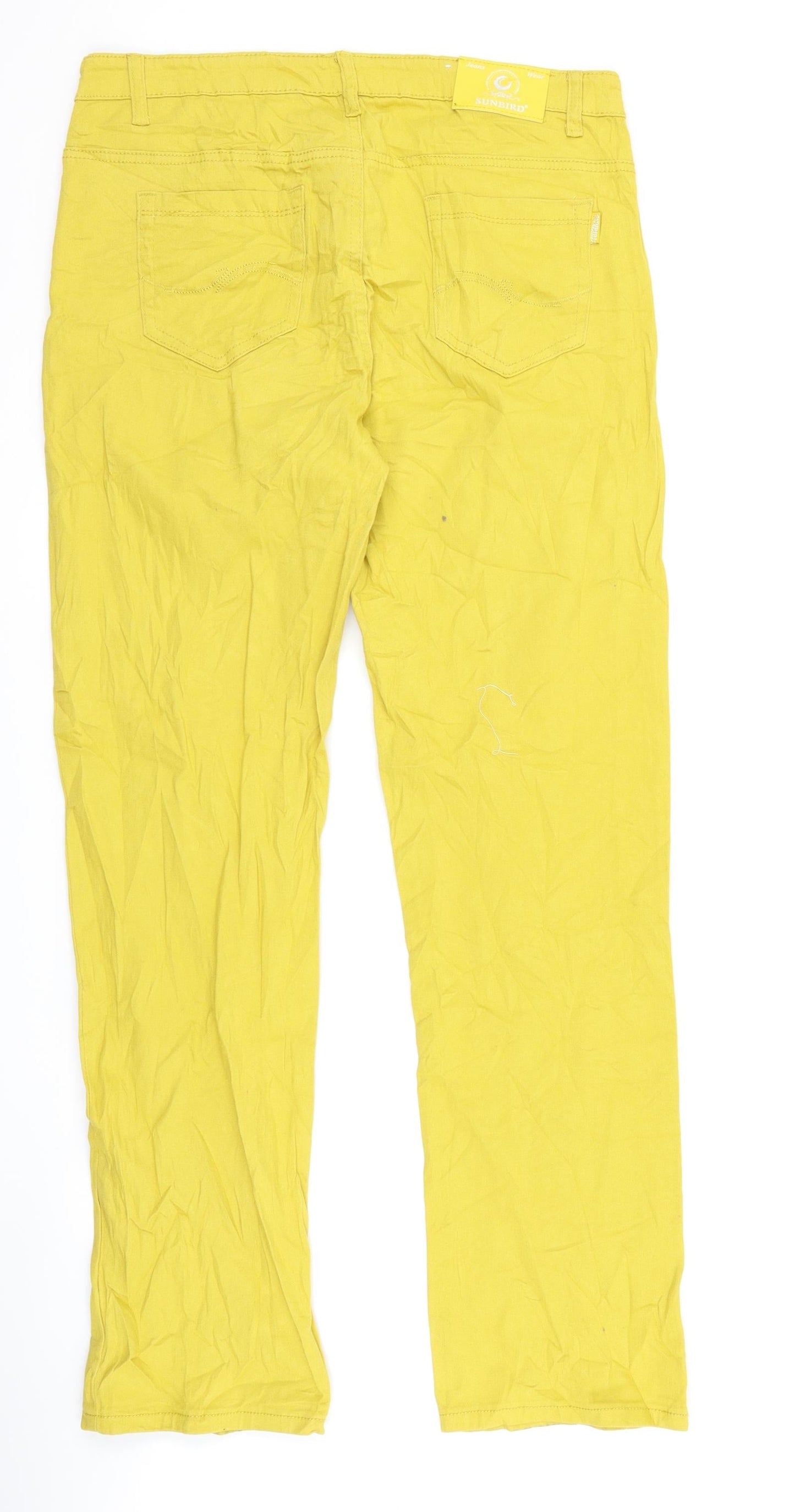 sunbird Womens Yellow  Denim Straight Jeans Size 32 L26 in