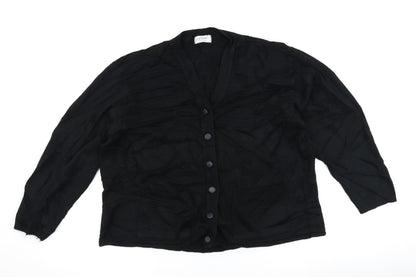 Additional front view of care women’s black cardigan jumper, size L