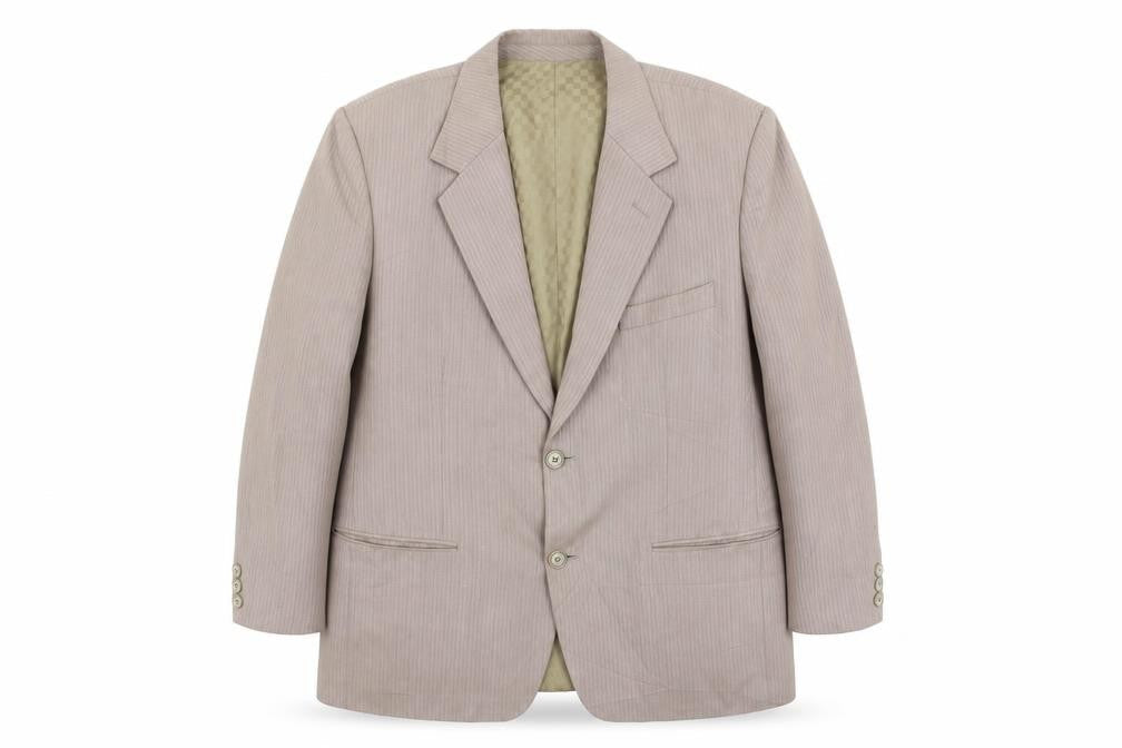 Metro Tailers Mens Brown Striped  Jacket Suit Jacket Size 42