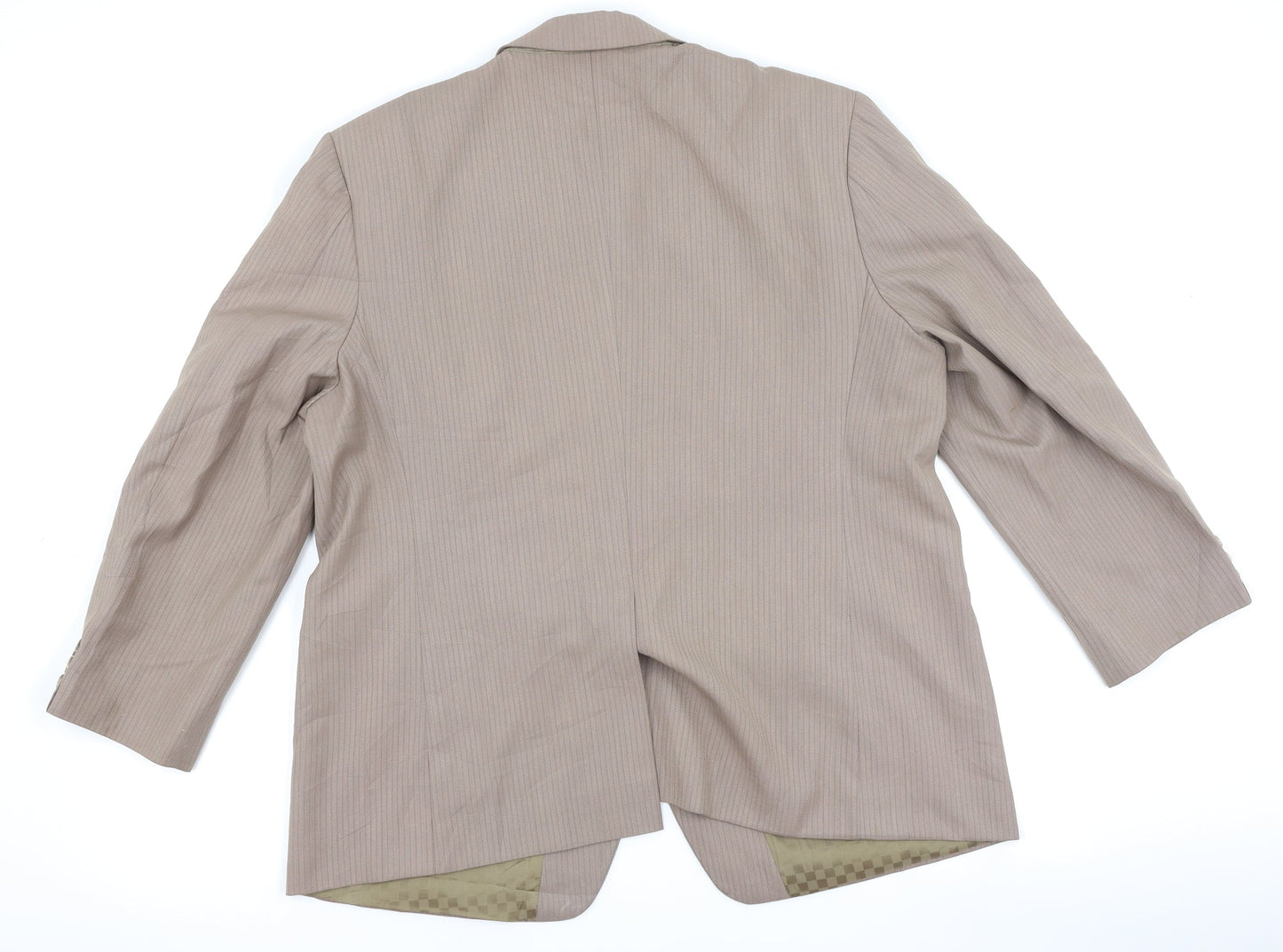 Metro Tailers Mens Brown Striped  Jacket Suit Jacket Size 42