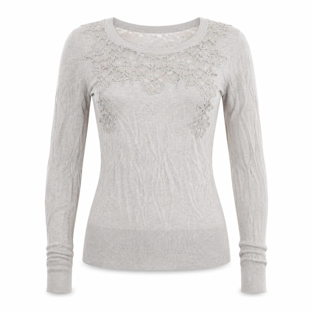 Topshop Womens Brown Floral Knit Pullover Jumper Size 8