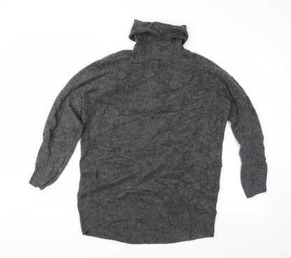 Front view of H&M men’s grey knit jumper, size XS