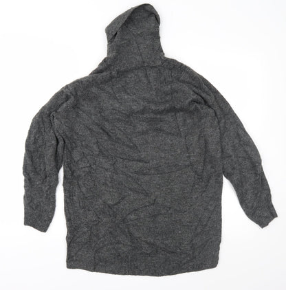 Back view of H&M men’s grey knit jumper, size XS