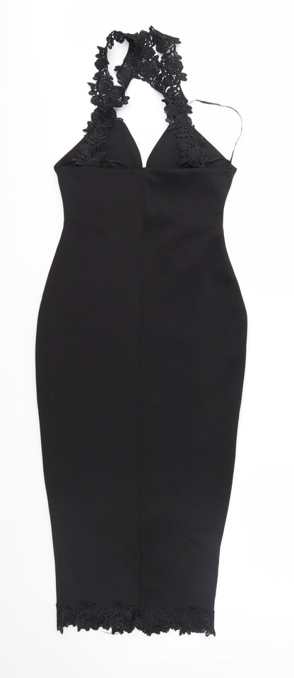 Preloved Boohoo Womens Black   Sheath  Size 8 - Back