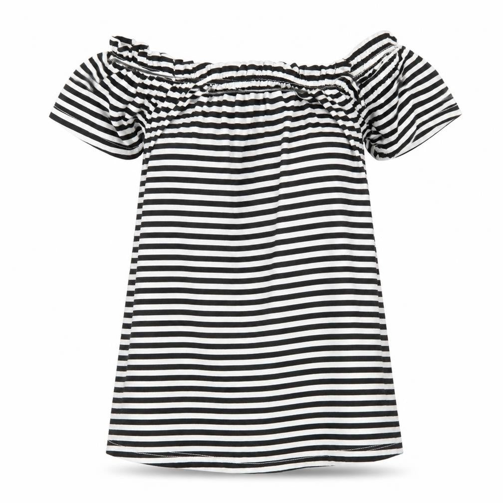 Peacocks Womens Black Striped Jersey Basic Blouse Size 8
