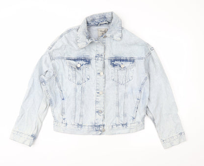 Additional front view of Denim & Co. women’s black denim jacket, size UK 6