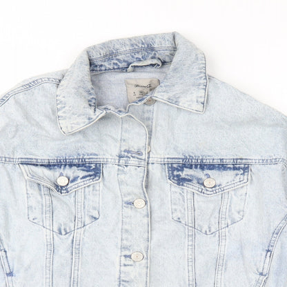 Close-up detail of Denim & Co. women’s black denim jacket, size UK 6