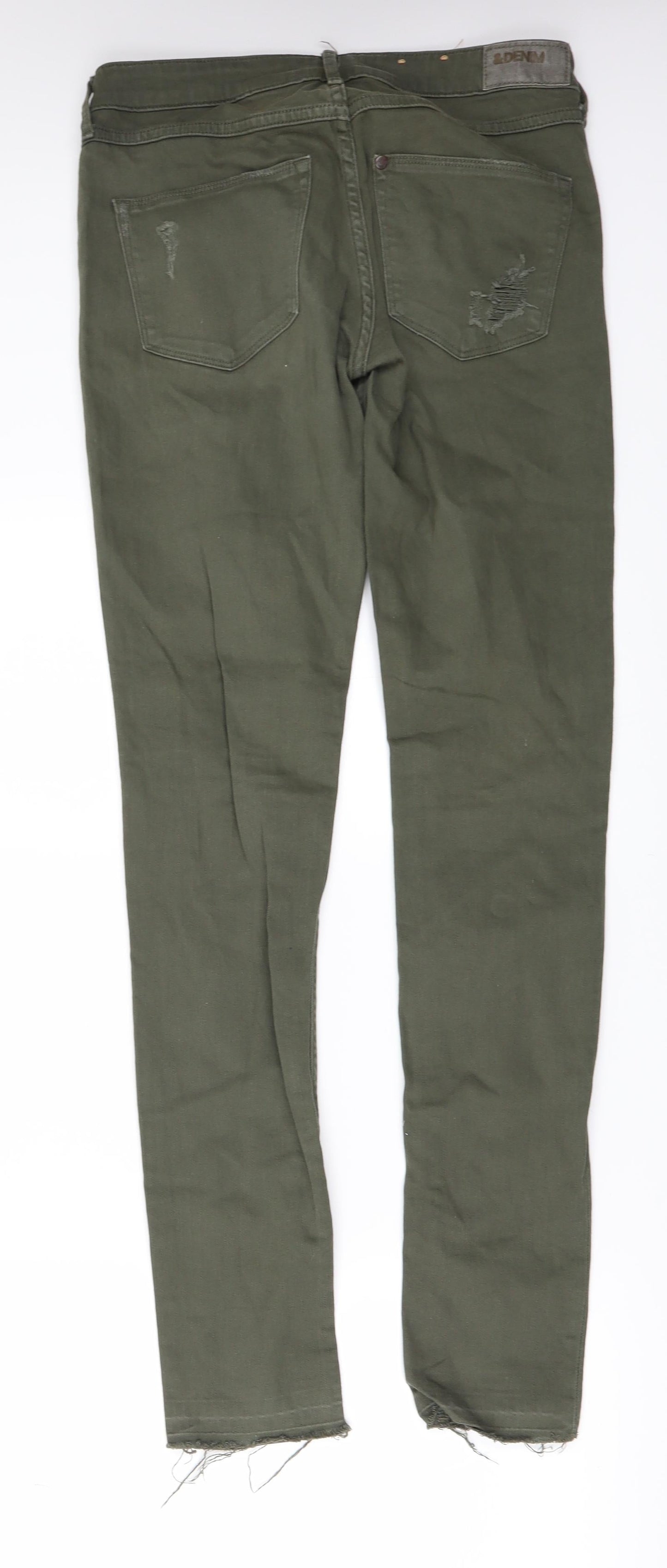H&M Womens Green  Denim Skinny Jeans Size 28 in L32 in