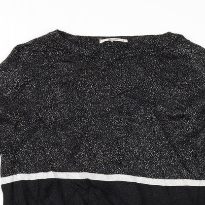 Close-up detail of Tu women’s black jumper, size UK 8