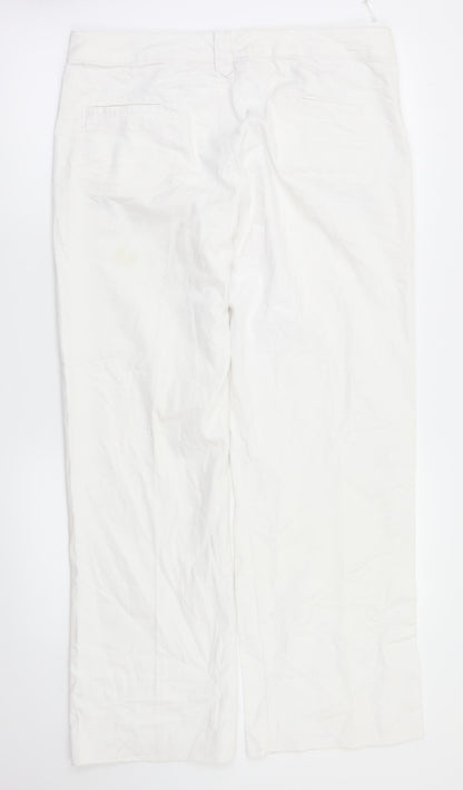 Back view of Epilogue women’s white trousers, size UK 14, 31-inch leg