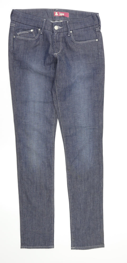SQIN Womens Grey   Straight Jeans Size 26 L33.5 in