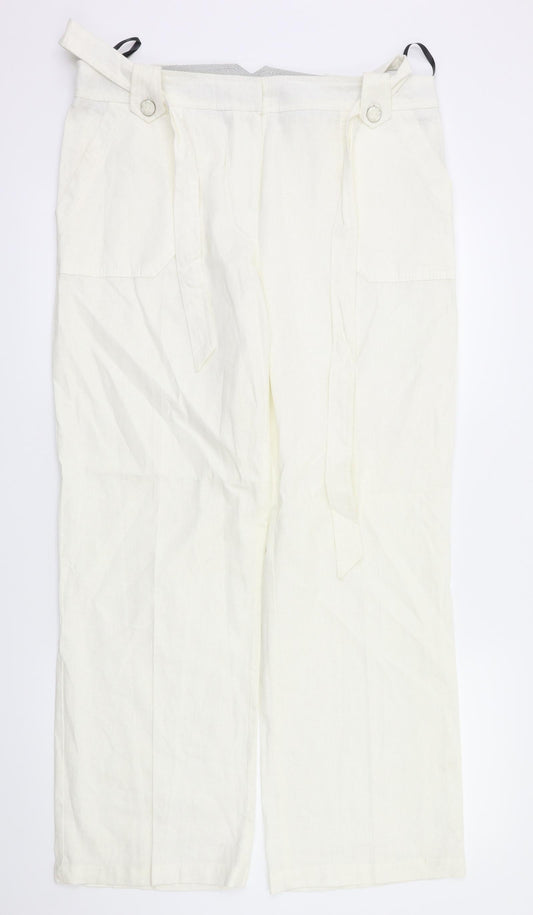 BHS Womens White   Trousers  Size 14 L30 in