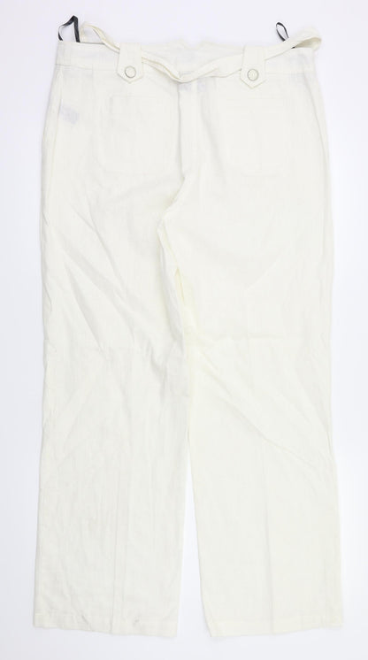 Back view of BHS women’s white trousers, size UK 14, 30-inch leg