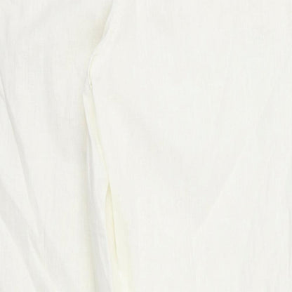 Brand and care label for BHS women’s white trousers, size UK 14, 30-inch leg