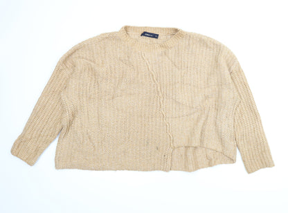 Front view of Zara women’s orange jumper, size L