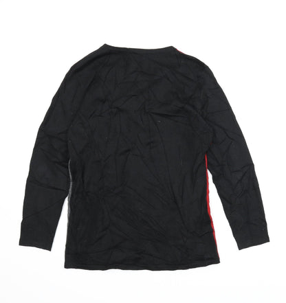 Back view of Damart women’s black argyle/diamond tunic jumper, size S