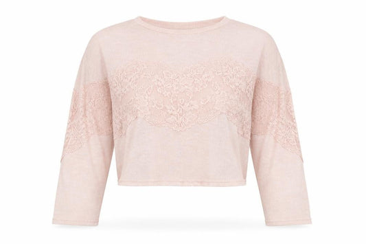 Front view of Divided women’s pink floral jumper, size S, - cropped