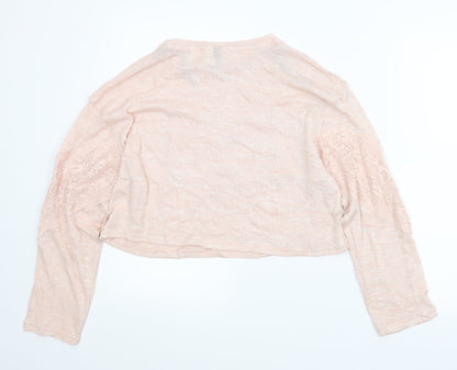 Back view of Divided women’s pink floral jumper, size S, - cropped