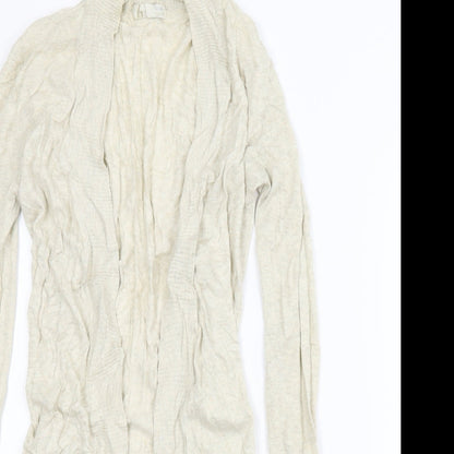 Close-up detail of Basic women’s beige cardigan jumper, size M