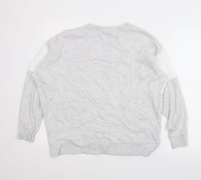 Back view of New Look men’s grey pullover sweatshirt, size S