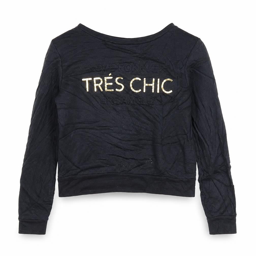 M&Co Girls Black   Pullover Sweatshirt Size 9-10 Years