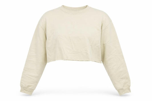 PRETTYLITTLETHING Womens Beige   Pullover Sweatshirt Size S  - Cropped