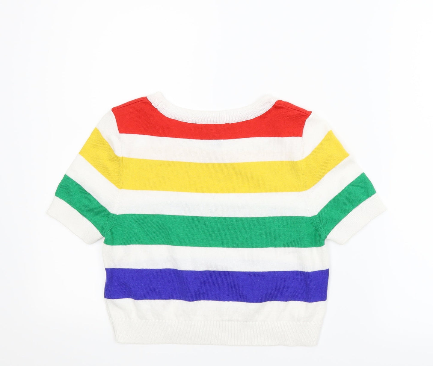 New Look Womens Multicoloured Striped  Pullover Jumper Size 10  - Cropped