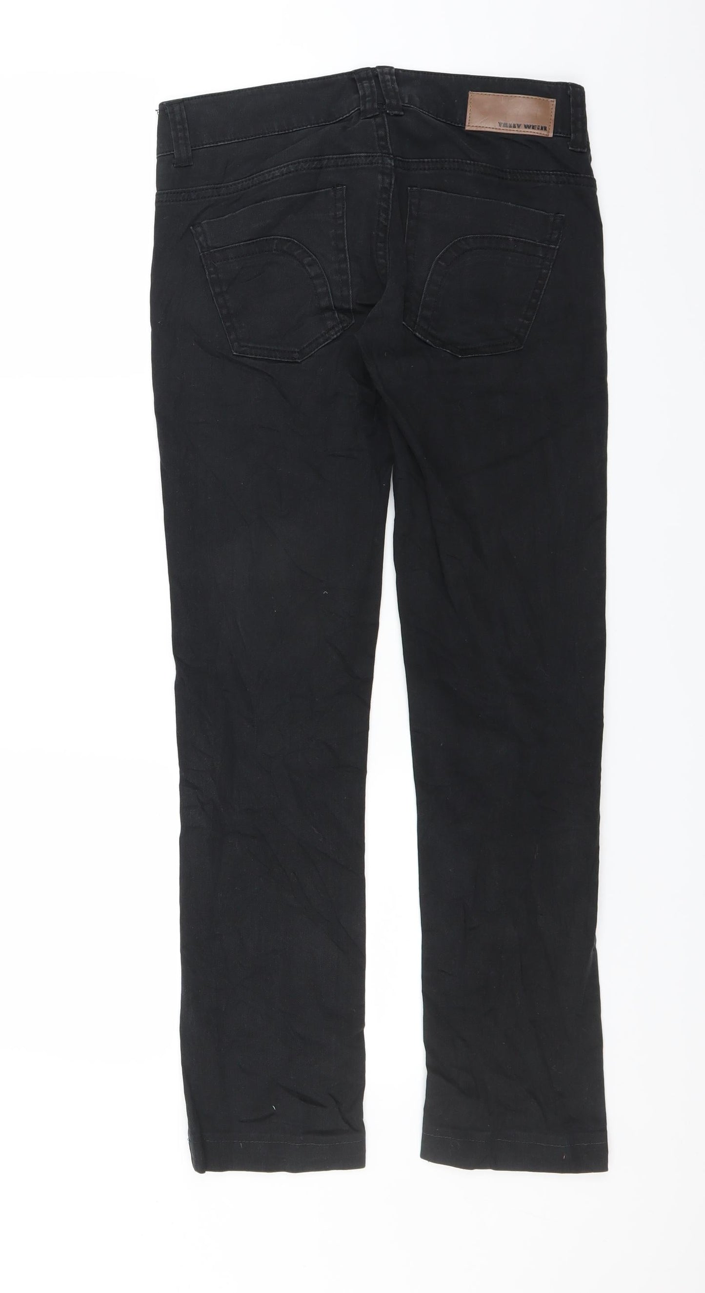 TALLY WEiJL Womens Black  Denim Straight Jeans Size XS L30 in