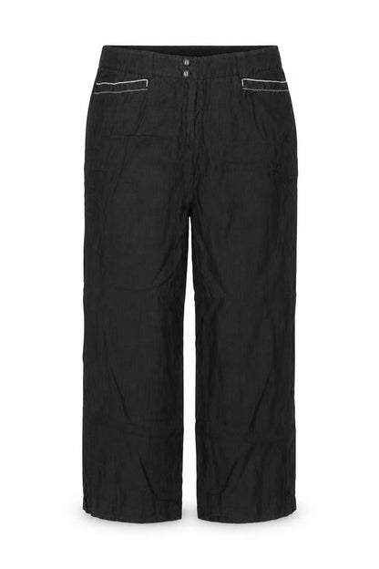 Front view of Gelco women’s black trousers, size UK 14, 32-inch leg